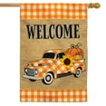 thumbnail image 2 of Briarwood Lane Checkered Fall Truck Burlap House Flag, 2 of 4