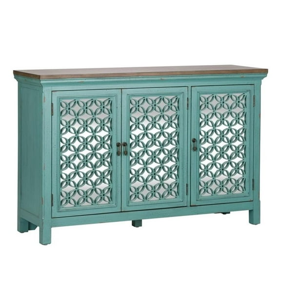 Kensington Blue 3 Door Accent Cabinet