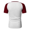 thumbnail image 5 of XIYON Men's T-Shirts Fashion Casual Color Block Short Sleeve Raglan Top T Shirts Comfortable Beach Vacation Top, 5 of 5