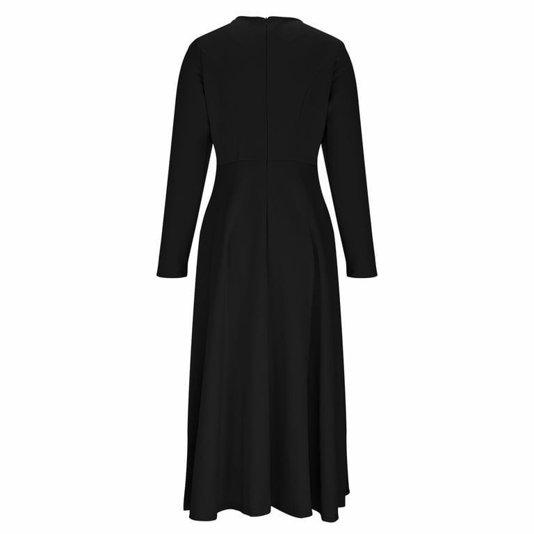 Fewfanhot Cocktail Dresses for Women Elegant Classy Fall Long Sleeve Midi A Line Flowy Modest Winter Party Dress, Women's, Size: 2XL, Black Fewfanhot Cocktail Dresses for Women Elegant Classy Fall Long Sleeve Midi A Line Flowy Modest Winter Party Dress, Women's, Size: 2XL, Black