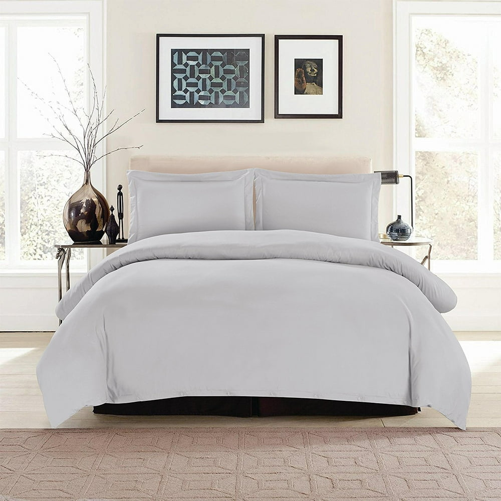 3 PC Queen Size Duvet Cover Set, Full/Queen Microfiber Duvet Cover