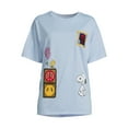 thumbnail image 5 of Peanuts Juniors' Oversized Graphic Tee with Crochet Patch, Sizes XS-3XL, 5 of 5