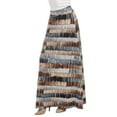 thumbnail image 3 of Made by Johnny Women's Printed Maxi Skirt with Waist Elastic Band XL BLACK_BROWN, 3 of 6