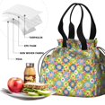 thumbnail image 4 of Daisy Pioneer Flower Drawstring Insulated Lunch Bag for Women, Stain-Resistant Large Lunch Tote with Multi-Pockets for Work Office, 4 of 6