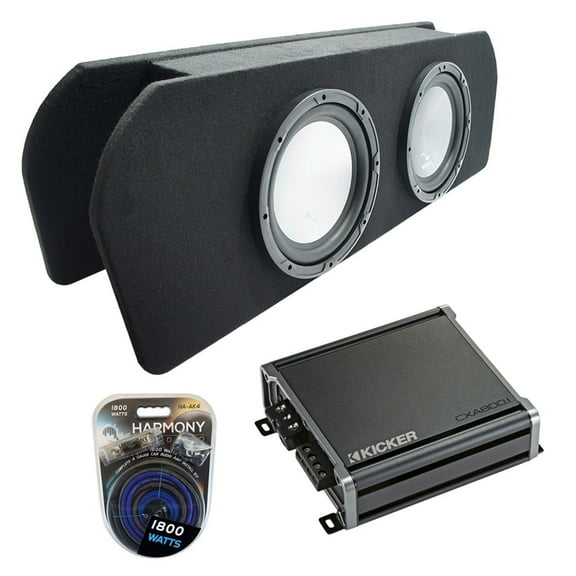 2015-2023 Ford Mustang Coupe Harmony HA-A102 Dual 10" Custom Sub Box CXA8001 Amp