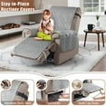 thumbnail image 6 of Timeles 100% Waterproof Recliner Covers, Velvet Recliner Chair Covers with Pockets, 1 Seat Recliner Sofa Covers for Kids & Pets (1 Seater 23", Light Gray), 6 of 7