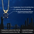 thumbnail image 2 of Gem Stone King 0.60 Ct Round Blue Sapphire 14K Yellow Gold Pendant With Chain, 2 of 6