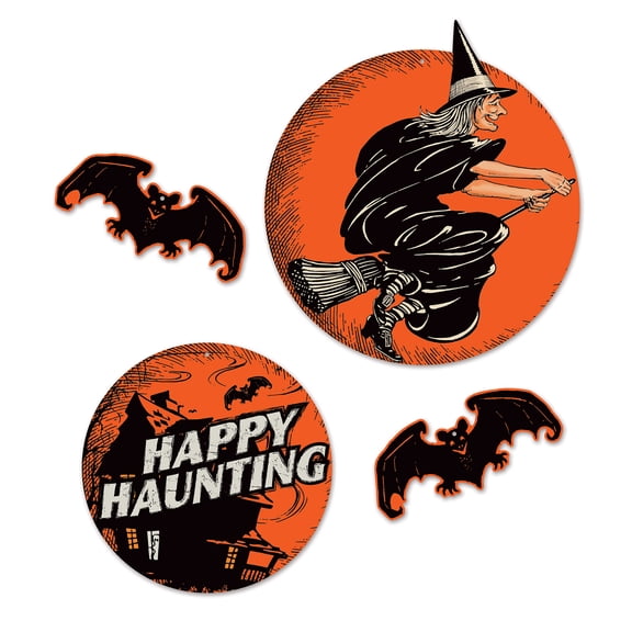 Vintage Halloween Cutouts, 11.75"-18.25", (4/Pkg)