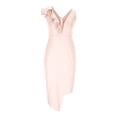 thumbnail image 2 of Birdeem Womens Sexy Ruffled V-Neck Solid Color Buttock Wrap Dress, 2 of 9