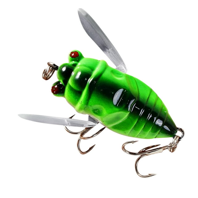 Cicada Attrape-pêche Attractif pour Bar en Eau Douce Plastique Réaliste avec Hameçon Fort Appâts de Natation Réutilisables
