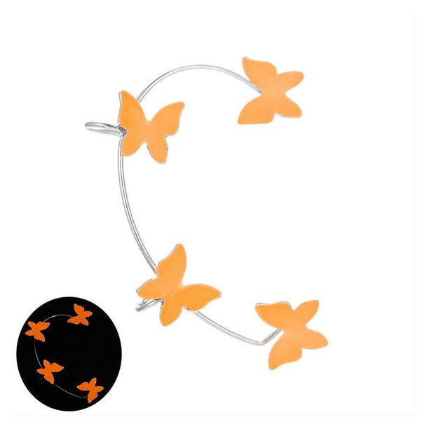 Pendientes de mariposa que brillan en la oscuridad, pendientes envolventes de escalador