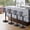 Dark Gray, variant on Daluvenix Bar Stools with Back Sets of 4 ,Modern Barstools Adjustable Faux Leather Upholstered Swivel Bar Stools, Counter Height Bar Chairs with Back for Kitchen Island,Blue