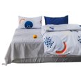 thumbnail image 1 of Juego de cama de algodón puro con estampado de flores, funda de almohada y funda de edredón (Rey), 1 of 8