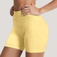 thumbnail image 5 of FRSASU Women's Workout Impact Shorts Lightweight High Waist Scrunch Solid Color Seamless Booty Biker Gym Shorts Yellow, 5 of 7