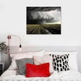 thumbnail image 4 of JEUXUS Storm Photography Canvas Wall Art - Black and White Gallery Wrap of Supercell Thunderstorm on Spring Day in Kansas - Ready to Hang Weather Photo Artwork Decor, 4 of 4