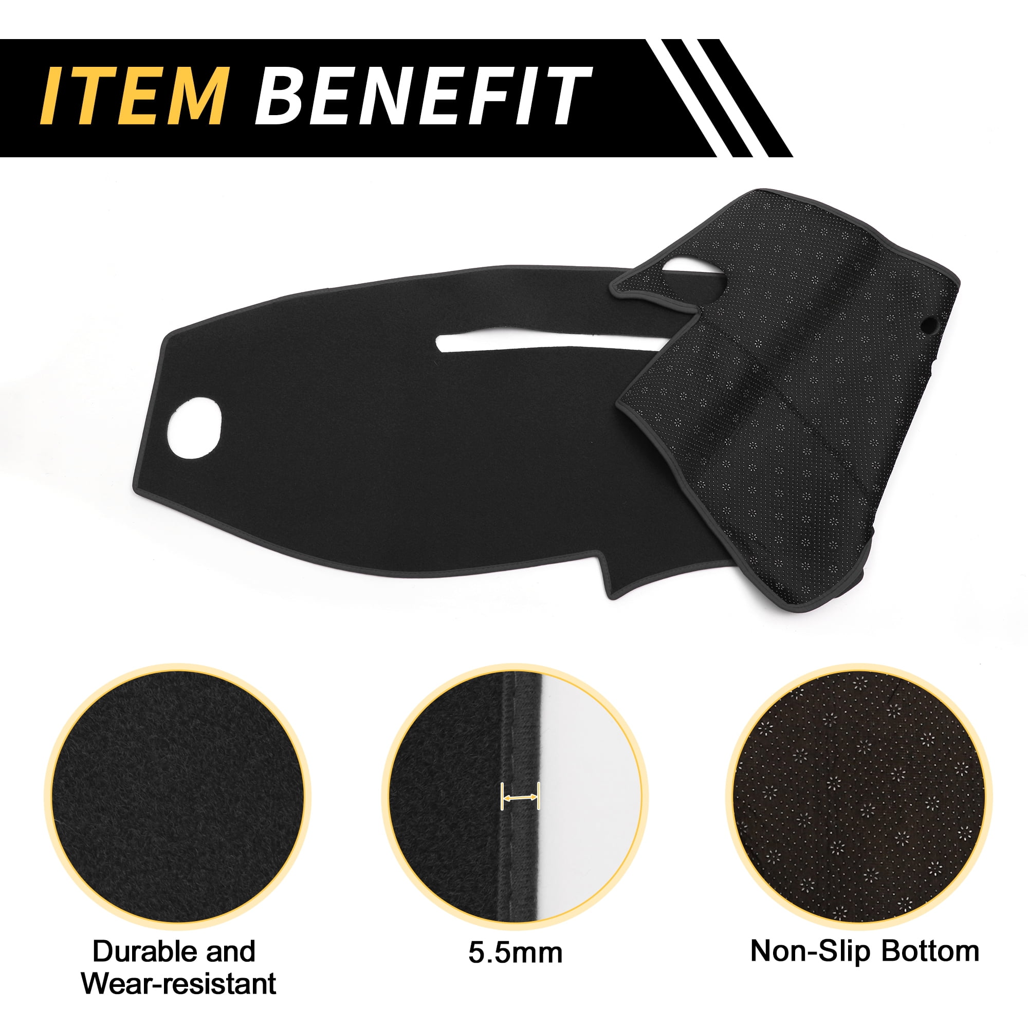 Unique Bargains Dash Cover for Ford for Ranger 1995-2011 Dash Board Mat Non-Slip Dash Cover Mat Pad Polyester Center Console Dashboard Cover Pad Carpet Black