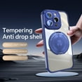 thumbnail image 3 of for iPhone 12 Magnetic Clear Case Compatible with MagSafe, Drop Protection Ultra Slim Shockproof Anti-Scratch Phone Case with Camera Lens Protector Dust-Proof for Men Women - Blue, 3 of 7
