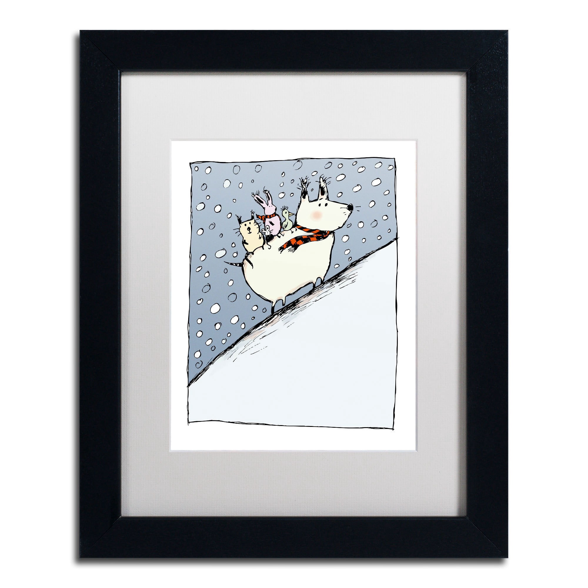 Trademark Fine Art "Kind Dog" Canvas Art by Carla Martell, White Matte, Black Frame