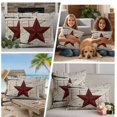 thumbnail image 5 of Texas Star Vintage Outdoor Waterproof Pillow Covers, Red Retro Berry Wooden Decorative Square Throw Pillowcase Sofa Cushion Sham for Patio/Couch/Chair, 16"x16" 2 Pack, 5 of 8