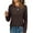 Brown, variant on Women's Tops Long Sleeve Under $10 Casual Long Sleeve Print Ladies Round Neck Blouse