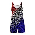thumbnail image 4 of Besolor Womens Independence Day Rompers Jumpsuits Sleeveless Summer Scoop Neck Tank Top Short Pants Overalls, 4 of 4