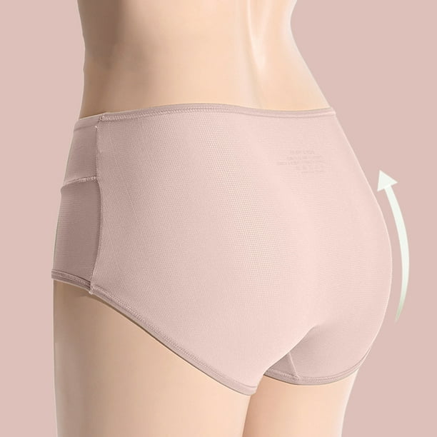 Women High Waist Cotton Panties Breathable Soft Underwear Seamless Solid  Briefs