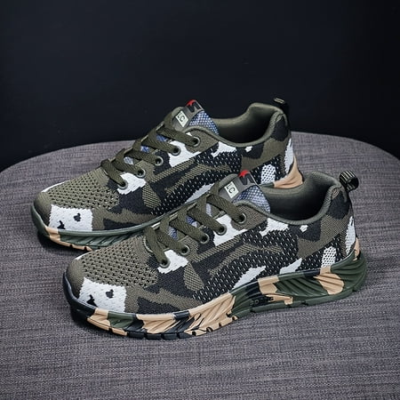 

Fashion Camo Print Lace Up Running Sports Shoes Breathable Platform Woven Casual Sneakers Women s Footwear