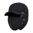 thumbnail image 1 of 3 in 1 Thermal Fur Lined Trapper Bomber Hat  with Ear Flap Face Warmer Windproof Baseball Ski Cap, 1 of 5