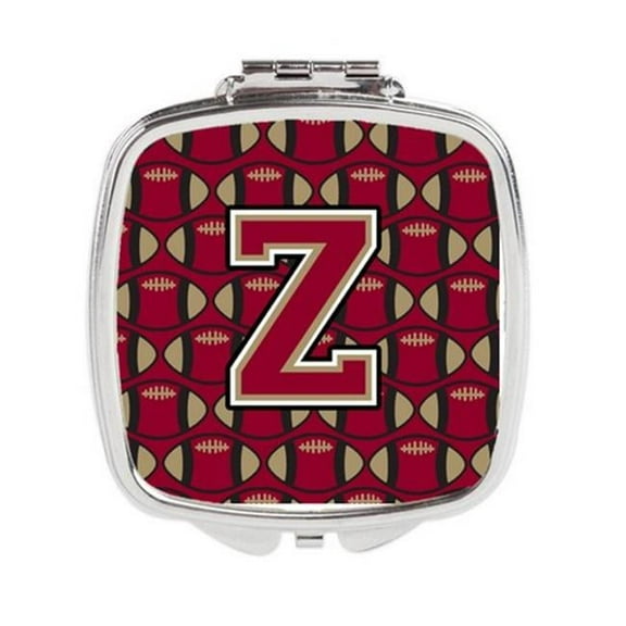 Letter Z Football Garnet & Gold Compact Mirror