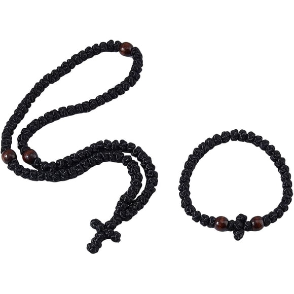 2Pcs Christian Orthodox Prayer Rope 33/100 Knot Orthodox Greek Prayer Rope Greek Komboskoini Chotki Protection Blessing Charm Religious Gift for Men Women