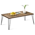 thumbnail image 1 of Gymax Table Basse Rectangulaire en Bois Massif Industriel Rustique, 1 of 10