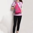 thumbnail image 4 of Bolsa de bicicleta de montañismo Bolsa de pecho multifuncional Bolso de hombro único con envergadura oblicua Bolsa de pecho para hombre y mujer Bolsa de deportes al aire libre rosa, 4 of 5