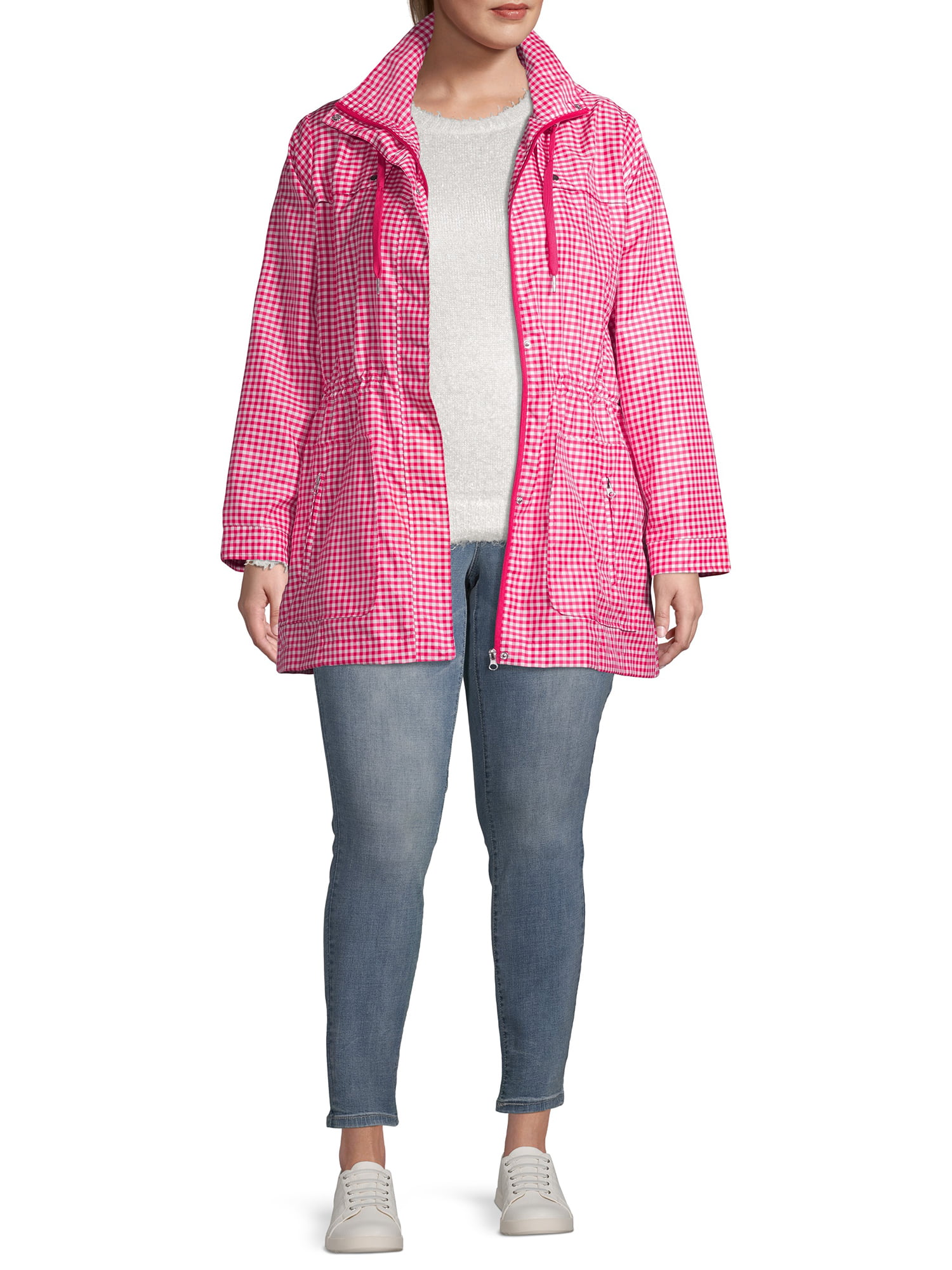 Hanna Nikole Women Plus Size Lightweight Raincoat Travel Hoodie Rain Jacket