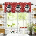 thumbnail image 3 of Christmas Snowman Valances for Windows with Snowflakes Red Texture Rod Pocket Curtain Valance Window Treatment Short Curtains for Kitchen Living Room, 42"x12", 3 of 5