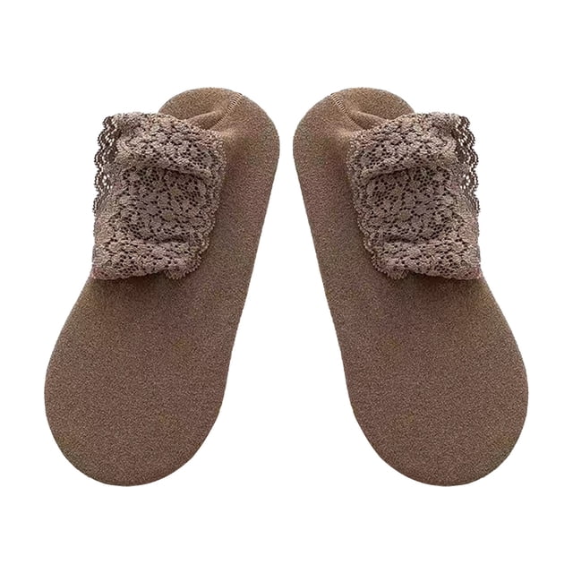 Mikilon Lace Warmer Socks Womens Warm Fuzzy Non Slip Grip Stretch Socks