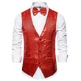 thumbnail image 5 of Men's Suit Vest Slim Fit Business Wedding Sleeveless Tank, 5 of 9