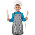 thumbnail image 2 of Gray Christmas Tree Pattern Kids Aprons for Girls and Boys,Adjustable Neck Strap Toddler Aprons for Kids Cooking Baking, 2 of 7