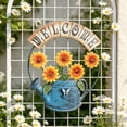 thumbnail image 5 of Cadancy Welcome Sign Watering Can Wall Decor for Garden Fence, Creative Metal Hanging Plaque with Flower Design, Rustic Outdoor Porch Patio Gate Home Entrance Decoration Housewarming Gift, 5 of 7