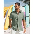 thumbnail image 2 of COOFANDY Mens Button Down Short Sleeve Shirt Linen Summer Shirts Beach Vacation, 2 of 6