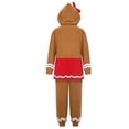 thumbnail image 5 of MIRUXO Gingerbread Man Christmas Pajamas Set Soft Fleece Hooded Cosplay Costume Two Piece Outfits for Adults Holiday Party Lounge, 2 Piece Set, 5 of 5