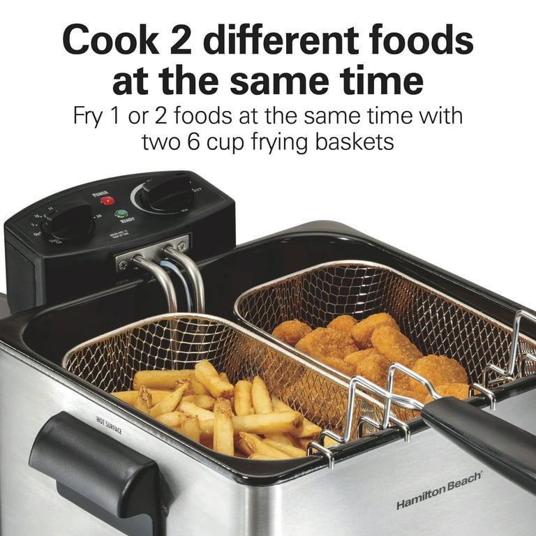 2500W Deep Fryer with Basket, 6.3Qt Stainless Steel Electric Deep Fat  Fryers with Temperature Limiter for Frying Chicken, Tempura, French Fries,  Fish