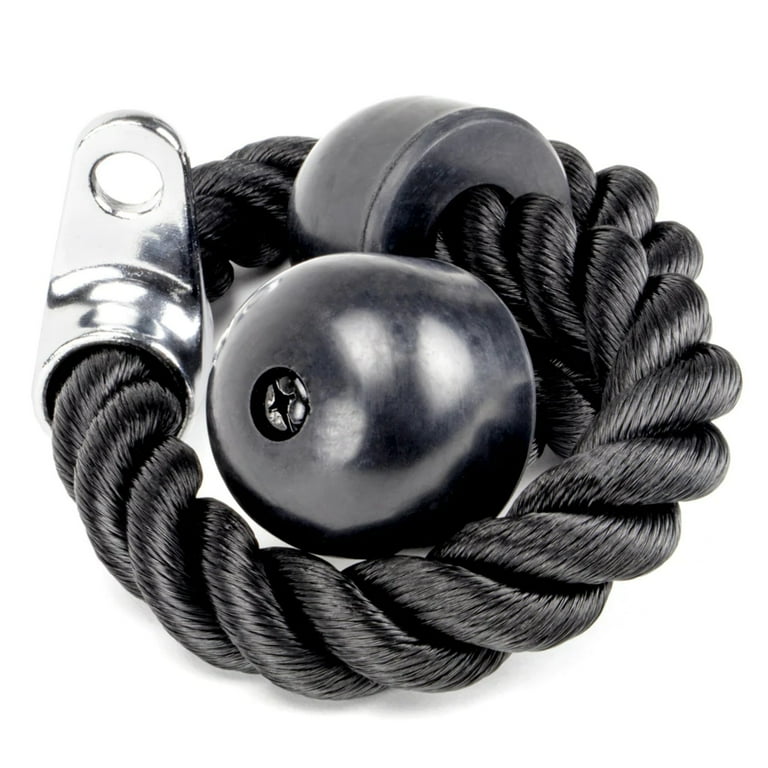 Dual Grip Tricep Rope For Cable Machines - Heavy Duty Nylon With Steel Attachment, For Triceps, Biceps & More