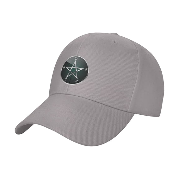 TEQUAN Peaked Cap Wicca Pentacle Pentagram Adult Unisex Adjustable Curved Brim Baseball Cap Hat, Gray