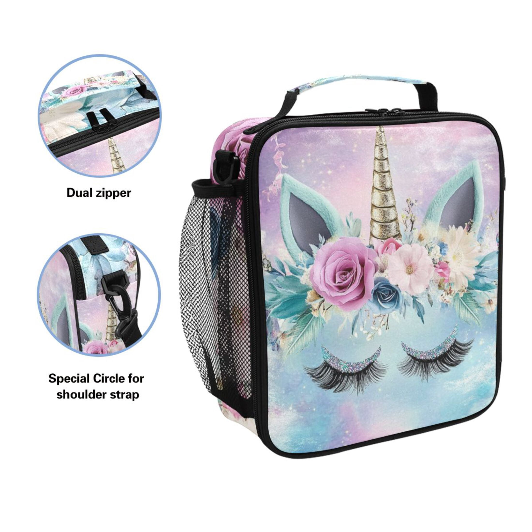 ALAZA Cute Unicorn Lunch Box Insulated Lunch Bag Reusable Thermal Cooler Tote School Picnic