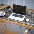thumbnail image 3 of Long Mouse Pads for Desk,Black Pioneer Flower Geometric Striped Desk Mats on Top Of Desks, Desk Mouse Pad Extra Large with 3mm Non-Slip Base and Stitched Edge for Gaming,Work,Home 35.4"x15.7", 3 of 5