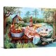 thumbnail image 1 of Cuadro decorativo lienzo festín marítimo Cajun estilo Nueva Orleans paisaje pantanoso árboles con musgo, lienzo gastronómico sureño en tela canvas horizontal, 1 of 7