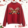 thumbnail image 2 of Fiaer Christmas Sweatshirts for Women Cute Graphic Loose Fit Xmas Pullover Crew Neck Long Sleeve Casual Trendy Tops Red XL, 2 of 4