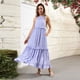 thumbnail image 4 of vestido largo de verano para mujer vestido de playa con swing grande morado claro / 2xl, 4 of 9