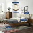thumbnail image 2 of Bridgette Twin Wood Platform Bed With Splayed Legs Walnut Beige, 2 of 17
