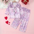 thumbnail image 2 of Rvasteizo Toddler Outfits Cute Print Long Sleeve Top and Long Pants Home 2 Piece Set for Kids, 2 of 4